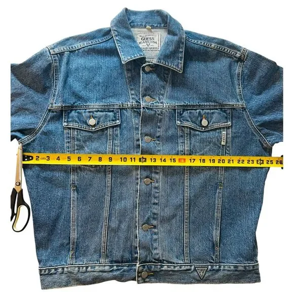 Vintage Guess Denim‎ Jean Trucker Jacket Men's USA Made SZ L Style 10807